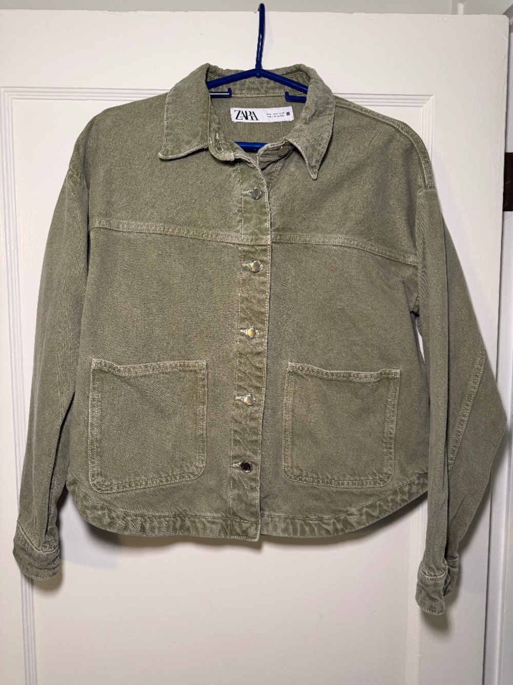 Zara green denim jacket